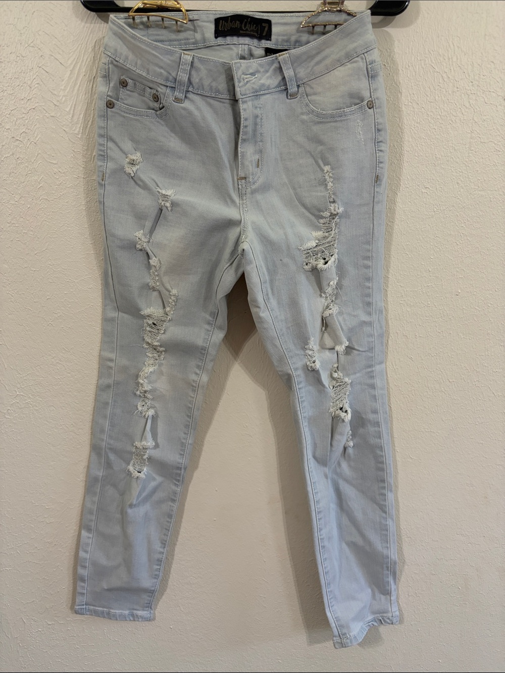 Light Wash Distressed Women's Jeans